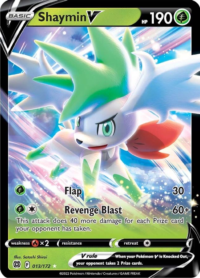 Buy Pokemon cards Australia - Shaymin V 013/172 - Premium Raw Card from Monster Mart - Pokémon Card Emporium - Shop now at Monster Mart - Pokémon Cards Australia. Brilliant Stars, New 19 Mar