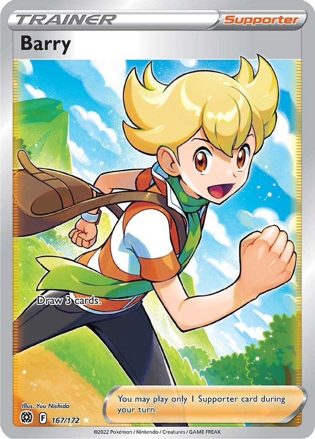 Buy Pokemon cards Australia - Barry Trainer 167/172 - Premium Raw Card from Monster Mart - Pokémon Card Emporium - Shop now at Monster Mart - Pokémon Cards Australia. Brilliant Stars, MMB10, Trainer