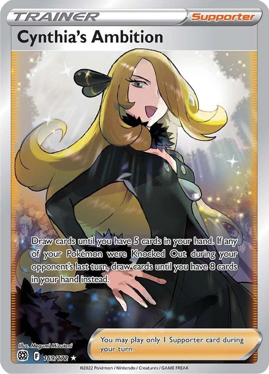 Buy Pokemon cards Australia - Cynthia's Ambition Trainer 169/172 - Premium Raw Card from Monster Mart - Pokémon Card Emporium - Shop now at Monster Mart - Pokémon Cards Australia. Brilliant Stars, Trainer