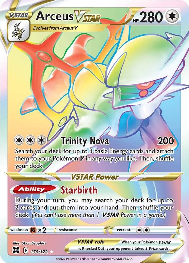 Buy Pokemon cards Australia - Arceus VSTAR 176/172 - Premium Raw Card from Monster Mart - Pokémon Card Emporium - Shop now at Monster Mart - Pokémon Cards Australia. Rainbow, Secret Rare, VSTAR