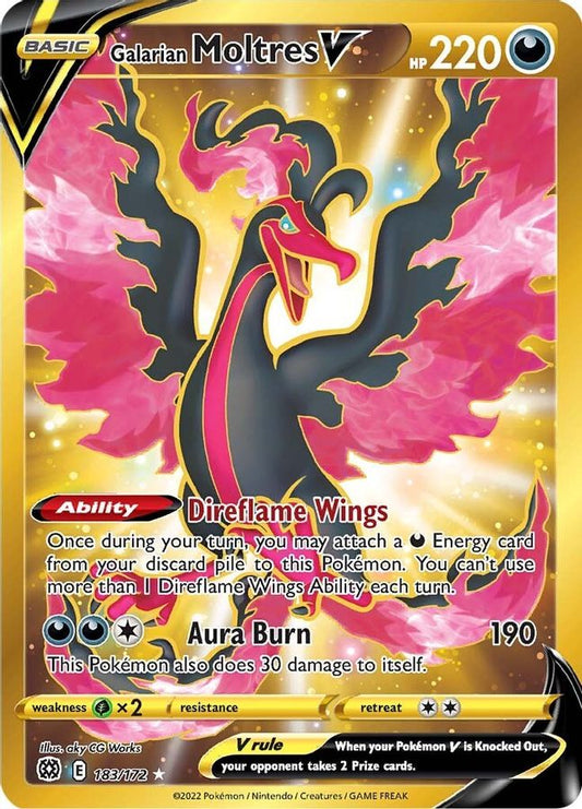 Buy Pokemon cards Australia - Moltres V 183/172 - Premium Raw Card from Monster Mart - Pokémon Card Emporium - Shop now at Monster Mart - Pokémon Cards Australia. Brilliant Stars, Gold, Secret Rare