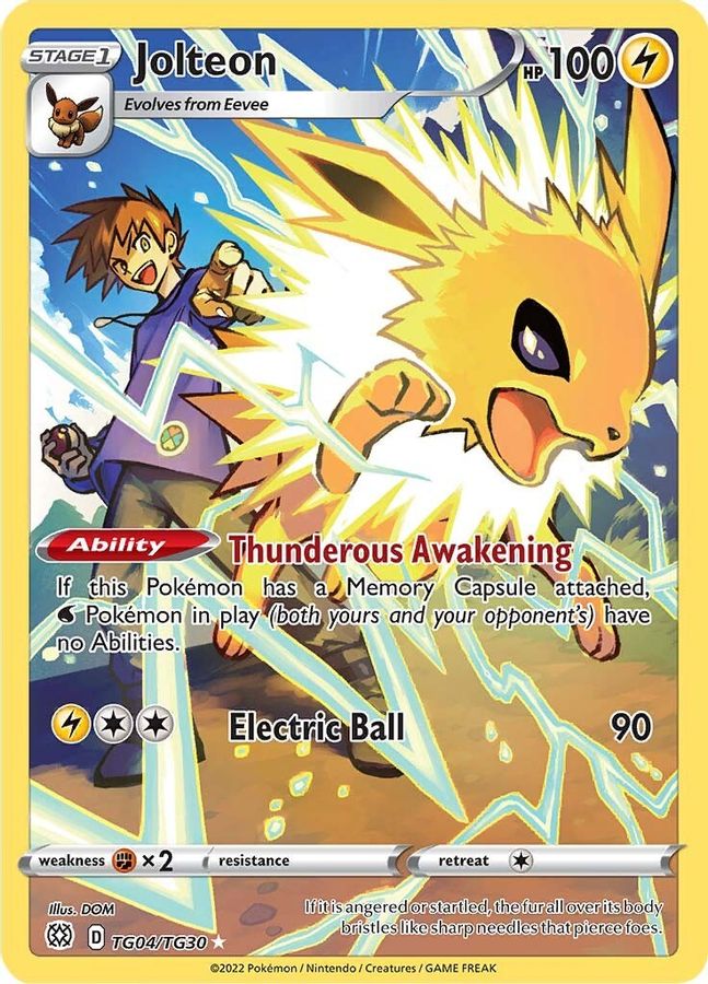 Buy Pokemon cards Australia - Jolteon TG04/TG30 - Premium Raw Card from Monster Mart - Pokémon Card Emporium - Shop now at Monster Mart - Pokémon Cards Australia. Brilliant Stars, Trainer Gallery