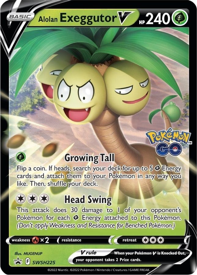 Buy Pokemon cards Australia - Exeggutor V SWSH225 - Premium Raw Card from Monster Mart - Pokémon Card Emporium - Shop now at Monster Mart - Pokémon Cards Australia. Promo, Sword & Shield