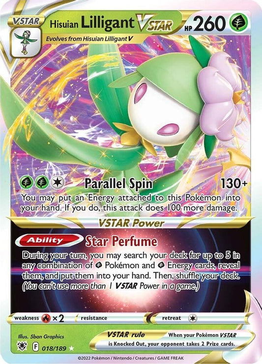 Buy Pokemon cards Australia - Lilligant VSTAR 018/189 - Premium Raw Card from Monster Mart - Pokémon Card Emporium - Shop now at Monster Mart - Pokémon Cards Australia. Astral Radiance, VSTAR