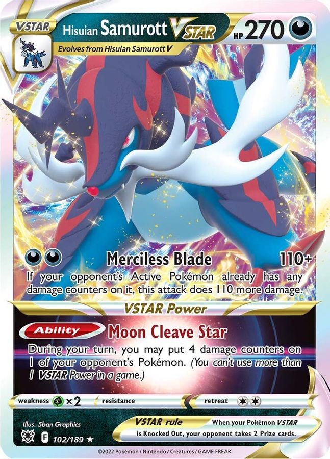 Buy Pokemon cards Australia - Samurott VSTAR 102/189 - Premium Raw Card from Monster Mart - Pokémon Card Emporium - Shop now at Monster Mart - Pokémon Cards Australia. Astral Radiance, VSTAR