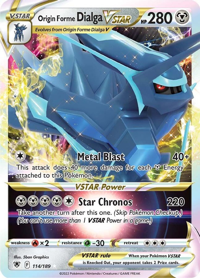 Buy Pokemon cards Australia - Dialga VSTAR 114/189 - Premium Raw Card from Monster Mart - Pokémon Card Emporium - Shop now at Monster Mart - Pokémon Cards Australia. Astral Radiance, MMB40, VSTAR