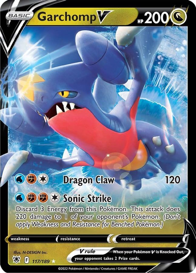 Buy Pokemon cards Australia - Garchomp V 117/189 - Premium Raw Card from Monster Mart - Pokémon Card Emporium - Shop now at Monster Mart - Pokémon Cards Australia. Astral Radiance, MMB50, New 19 Mar