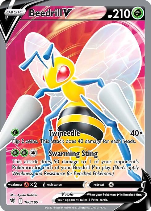 Buy Pokemon cards Australia - Beedrill V 160/189 - Premium Raw Card from Monster Mart - Pokémon Card Emporium - Shop now at Monster Mart - Pokémon Cards Australia. Astral Radiance, Full Art