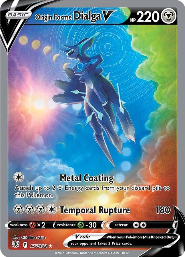 Buy Pokemon cards Australia - Dialga V 177/189 - Premium Raw Card from Monster Mart - Pokémon Card Emporium - Shop now at Monster Mart - Pokémon Cards Australia. Alt Art, Alternate Art, Astral Radiance, New 27 Feb