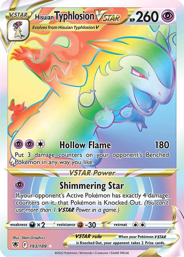 Buy Pokemon cards Australia - Typhlosion VSTAR Rainbow 193/189 - Premium Raw Card from Monster Mart - Pokémon Card Emporium - Shop now at Monster Mart - Pokémon Cards Australia. Astral Radiance, MMB10, Rainbow