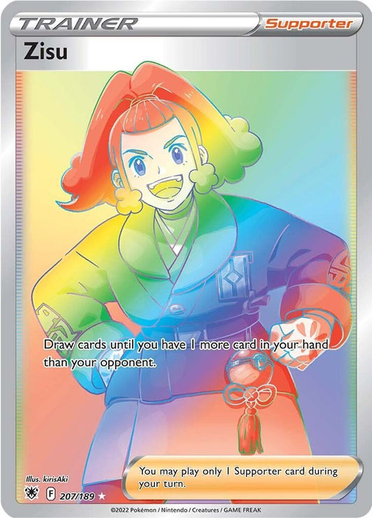 Buy Pokemon cards Australia - Zisu Trainer Rainbow 207/189 - Premium Raw Card from Monster Mart - Pokémon Card Emporium - Shop now at Monster Mart - Pokémon Cards Australia. Astral Radiance, MMB10, Rainbow, Trainer