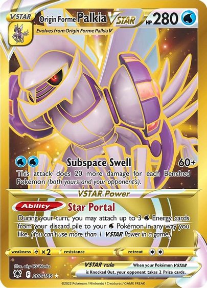 Buy Pokemon cards Australia - Palkia VSTAR 208/189 - Premium Raw Card from Monster Mart - Pokémon Card Emporium - Shop now at Monster Mart - Pokémon Cards Australia. Astral Radiance, Gold, Secret Rare