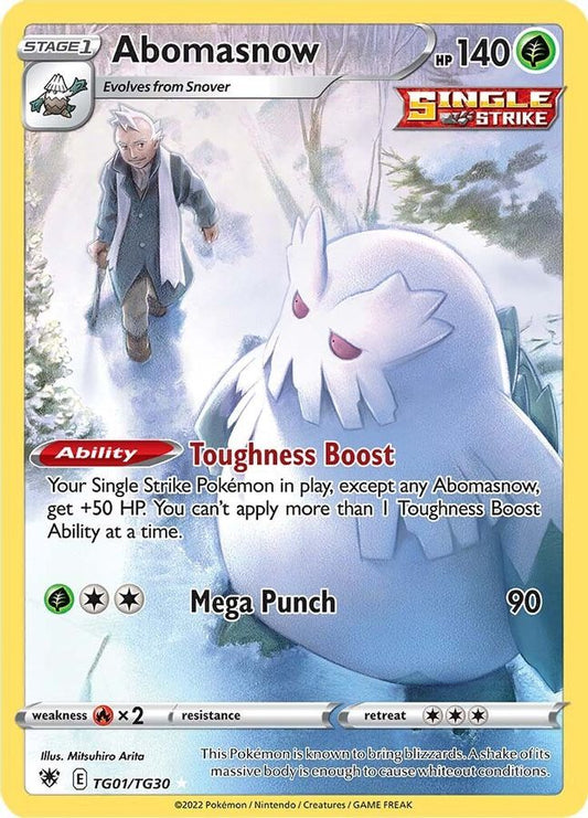 Buy Pokemon cards Australia - Abomasnow TG01/TG30 - Premium Raw Card from Monster Mart - Pokémon Card Emporium - Shop now at Monster Mart - Pokémon Cards Australia. Astral Radiance, Trainer Gallery