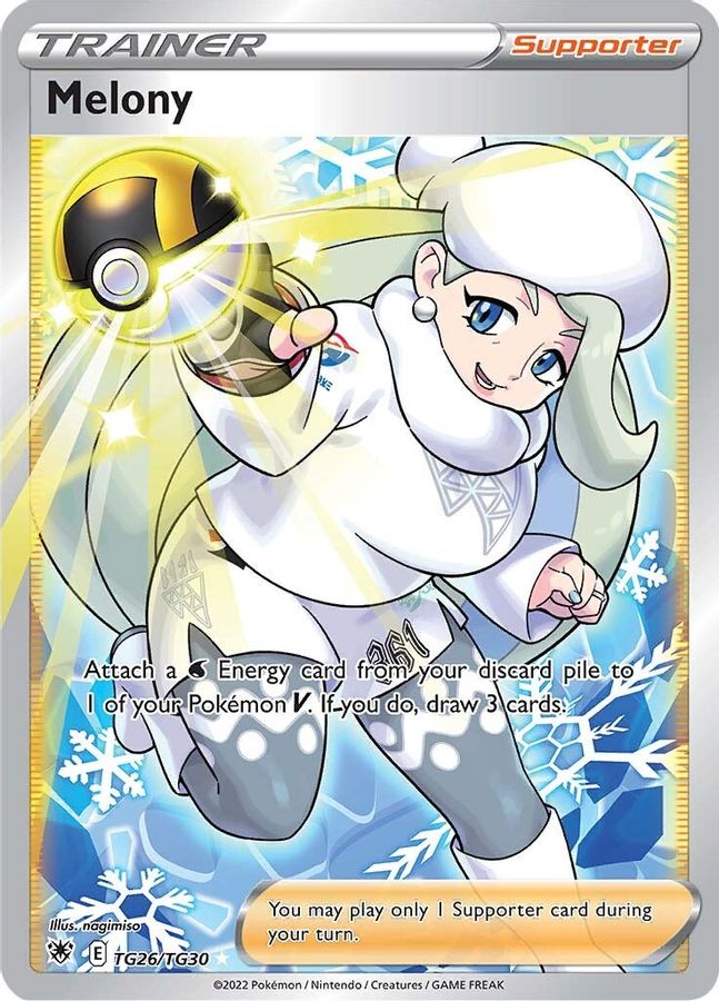 Buy Pokemon cards Australia - Melony Trainer TG26/TG30 - Premium Raw Card from Monster Mart - Pokémon Card Emporium - Shop now at Monster Mart - Pokémon Cards Australia. Astral Radiance, Trainer, Trainer Gallery