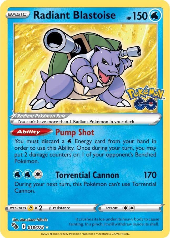 Buy Pokemon cards Australia - Radiant Blastoise 018/078 - Premium Raw Card from Monster Mart - Pokémon Card Emporium - Shop now at Monster Mart - Pokémon Cards Australia. Pokemon Go, Radiant Rare