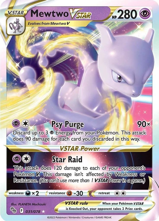 Buy Pokemon cards Australia - Mewtwo VSTAR 031/078 - Premium Raw Card from Monster Mart - Pokémon Card Emporium - Shop now at Monster Mart - Pokémon Cards Australia. Pokemon GO, VSTAR