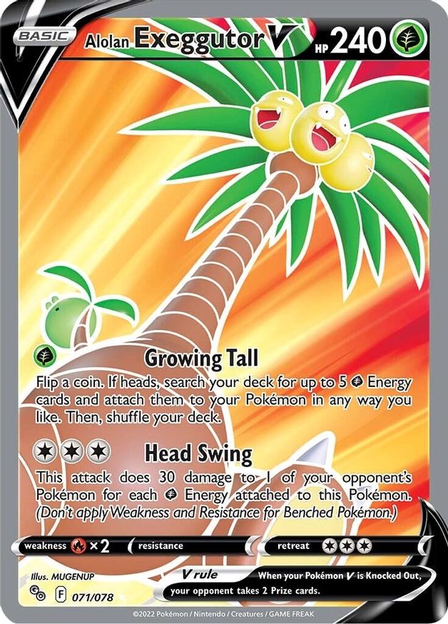 Buy Pokemon cards Australia - Exeggutor V 071/078 - Premium Raw Card from Monster Mart - Pokémon Card Emporium - Shop now at Monster Mart - Pokémon Cards Australia. Full Art, Pokemon GO