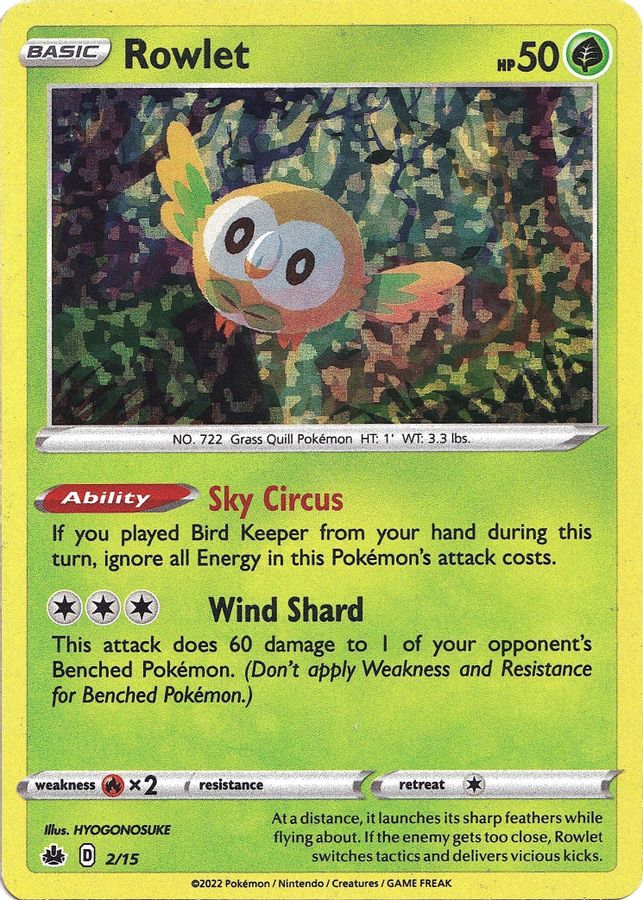 Buy Pokemon cards Australia - Rowlet Promo 2/15 - Premium Raw Card from Monster Mart - Pokémon Card Emporium - Shop now at Monster Mart - Pokémon Cards Australia. McDonald's Promo, Promo