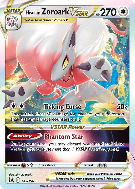 Buy Pokemon cards Australia - Zoroark VSTAR 147/196 - Premium Raw Card from Monster Mart - Pokémon Card Emporium - Shop now at Monster Mart - Pokémon Cards Australia. Lost Origin, MMB40, VSTAR