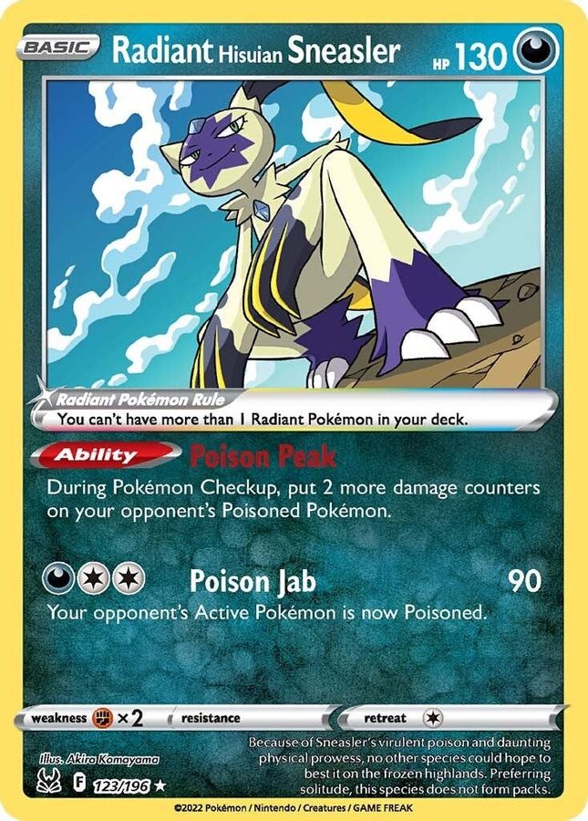 Buy Pokemon cards Australia - Radiant Sneasler 123/196 - Premium Raw Card from Monster Mart - Pokémon Card Emporium - Shop now at Monster Mart - Pokémon Cards Australia. Lost Origin, MMB50, Radiant Rare