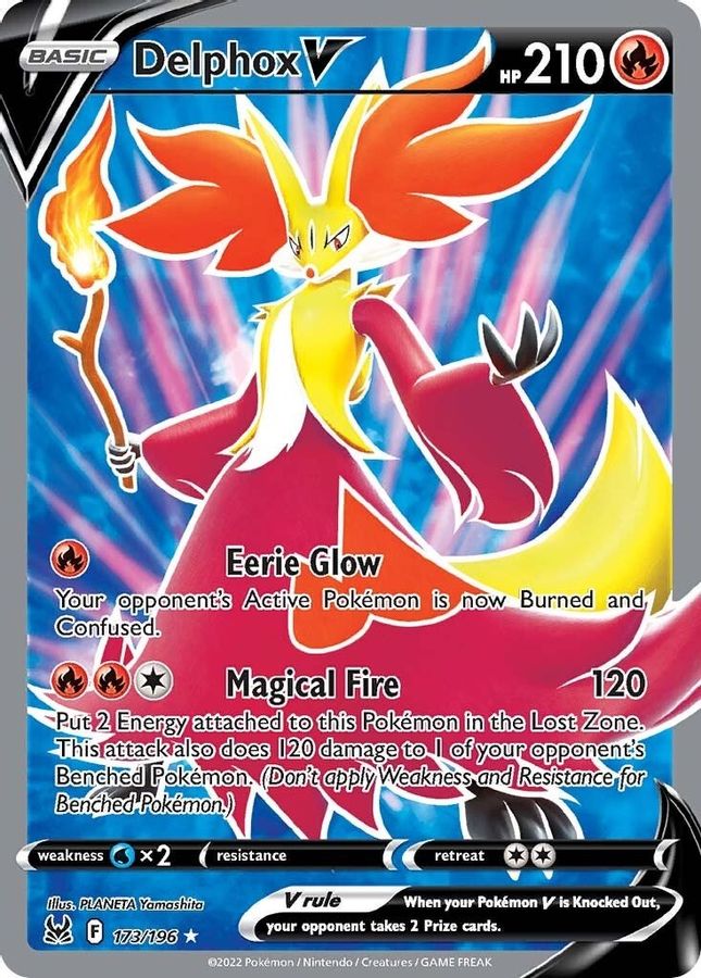 Buy Pokemon cards Australia - Delphox V Full Art 173/196 - Premium Raw Card from Monster Mart - Pokémon Card Emporium - Shop now at Monster Mart - Pokémon Cards Australia. Full Art, Lost Origin