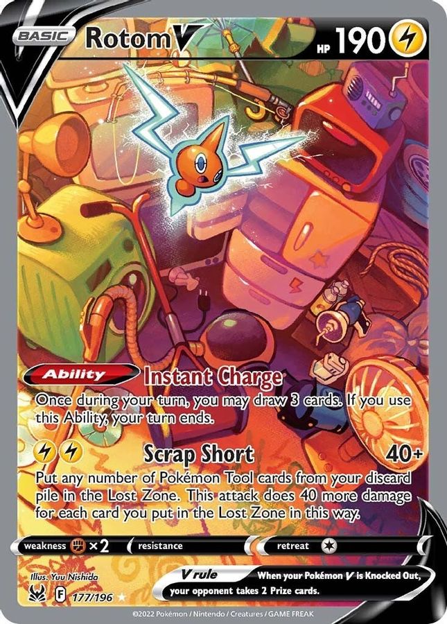 Buy Pokemon cards Australia - Rotom V 177/196 - Premium Raw Card from Monster Mart - Pokémon Card Emporium - Shop now at Monster Mart - Pokémon Cards Australia. Alt Art, Alternate Art, Lost Origin, New 27 Feb