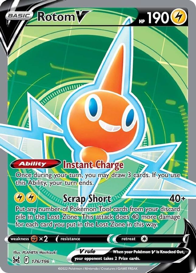 Buy Pokemon cards Australia - Rotom V 176/196 - Premium Raw Card from Monster Mart - Pokémon Card Emporium - Shop now at Monster Mart - Pokémon Cards Australia. Full Art, Lost Origin, New 27 Feb