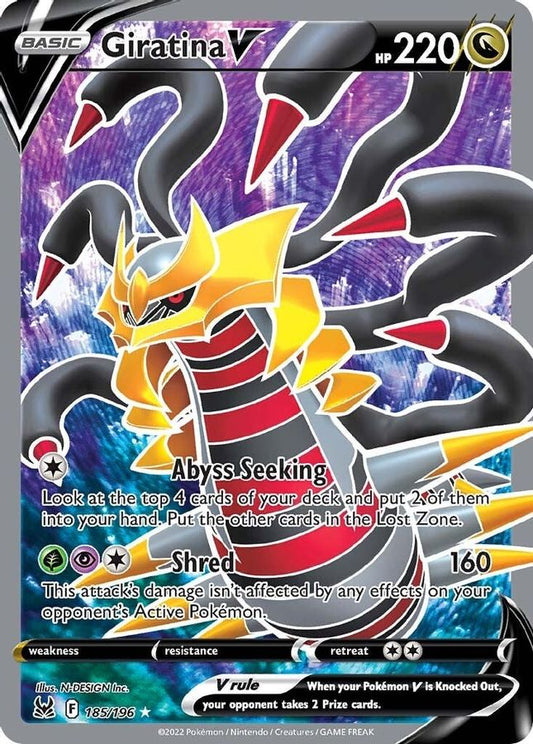 Buy Pokemon cards Australia - Giratina V 185/196 - Premium Raw Card from Monster Mart - Pokémon Card Emporium - Shop now at Monster Mart - Pokémon Cards Australia. Full Art, Lost Origin, New 27 Feb