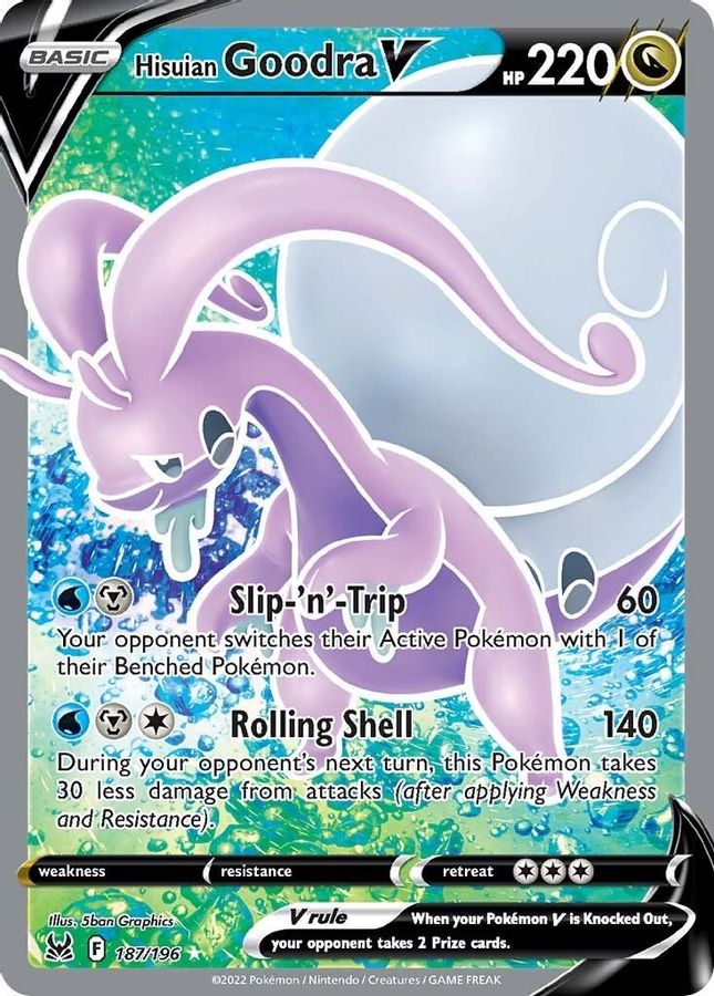 Buy Pokemon cards Australia - Goodra V 187/196 - Premium Raw Card from Monster Mart - Pokémon Card Emporium - Shop now at Monster Mart - Pokémon Cards Australia. Full Art, Lost Origin, Ultra Rare