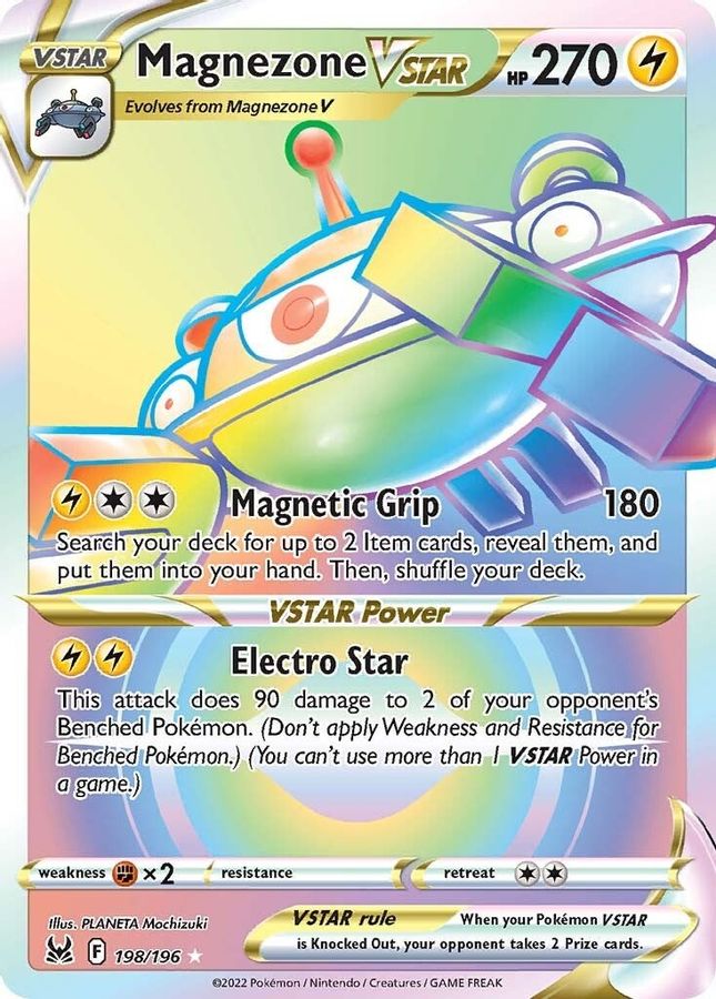 Buy Pokemon cards Australia - Magnezone VSTAR Rainbow 198/196 - Premium Raw Card from Monster Mart - Pokémon Card Emporium - Shop now at Monster Mart - Pokémon Cards Australia. Lost Origin, Rainbow, VSTAR