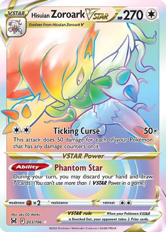 Buy Pokemon cards Australia - Zoroark VSTAR Rainbow 203/196 - Premium Raw Card from Monster Mart - Pokémon Card Emporium - Shop now at Monster Mart - Pokémon Cards Australia. Lost Origin, Rainbow, VSTAR