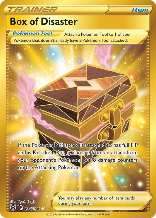 Buy Pokemon cards Australia - Box of Disaster 214/196 - Premium Raw Card from Monster Mart - Pokémon Card Emporium - Shop now at Monster Mart - Pokémon Cards Australia. BF20, Gold, Lost Origin, Secret Rare, Trainer