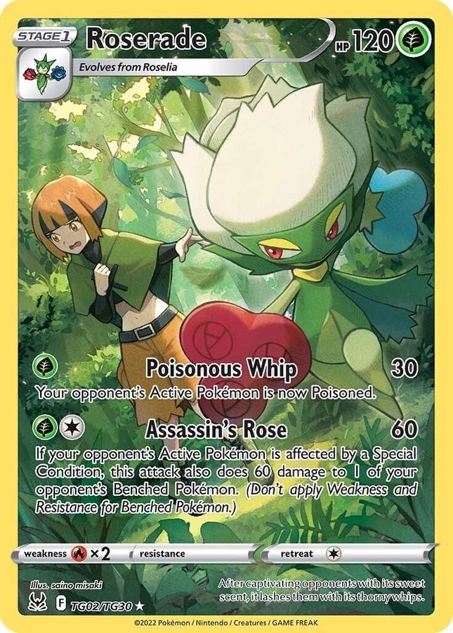 Buy Pokemon cards Australia - Roserade TG02/TG30 - Premium Raw Card from Monster Mart - Pokémon Card Emporium - Shop now at Monster Mart - Pokémon Cards Australia. Lost Origin, Trainer Gallery