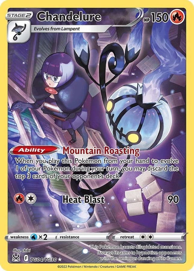 Buy Pokemon cards Australia - Chandelure TG04/TG30 - Premium Raw Card from Monster Mart - Pokémon Card Emporium - Shop now at Monster Mart - Pokémon Cards Australia. Lost Origin, MMB40, Trainer Gallery