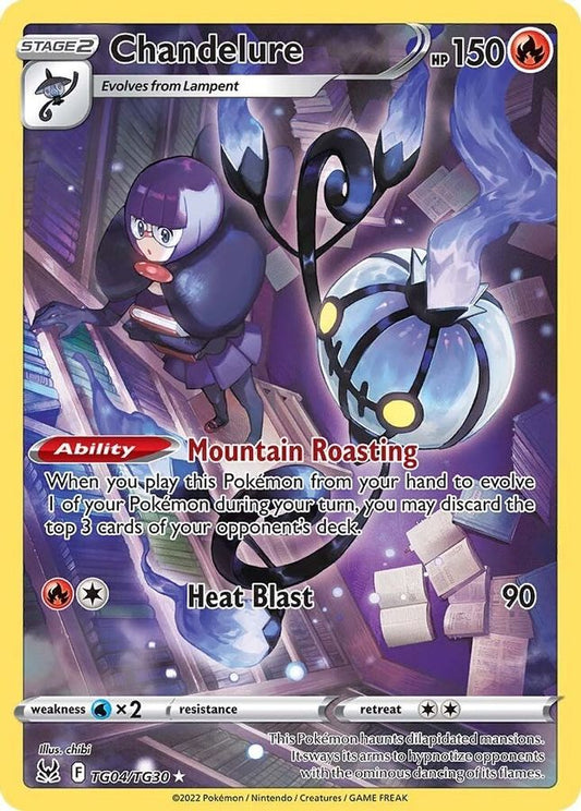 Buy Pokemon cards Australia - Chandelure TG04/TG30 - Premium Raw Card from Monster Mart - Pokémon Card Emporium - Shop now at Monster Mart - Pokémon Cards Australia. Lost Origin, MMB40, Trainer Gallery