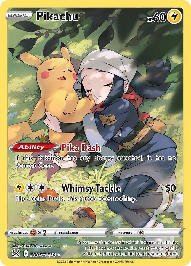 Buy Pokemon cards Australia - Pikachu TG05/TG30 - Premium Raw Card from Monster Mart - Pokémon Card Emporium - Shop now at Monster Mart - Pokémon Cards Australia. Lost Origin, Trainer Gallery