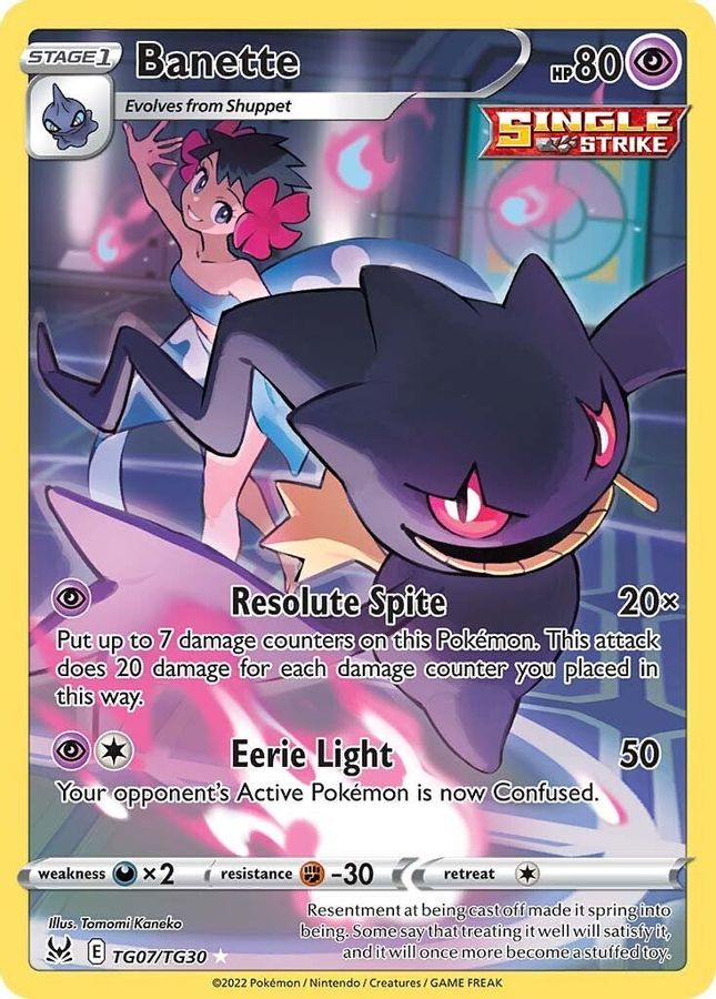 Buy Pokemon cards Australia - Banette TG07/TG30 - Premium Raw Card from Monster Mart - Pokémon Card Emporium - Shop now at Monster Mart - Pokémon Cards Australia. Lost Origin, MMB50, Trainer Gallery