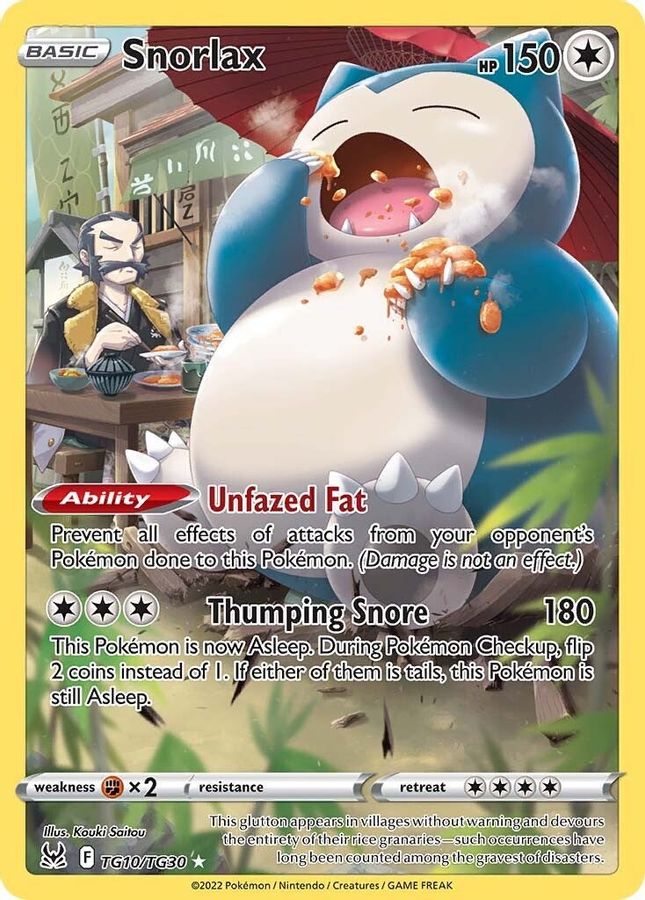 Buy Pokemon cards Australia - Snorlax TG10/TG30 - Premium Raw Card from Monster Mart - Pokémon Card Emporium - Shop now at Monster Mart - Pokémon Cards Australia. Lost Origin, Trainer Gallery