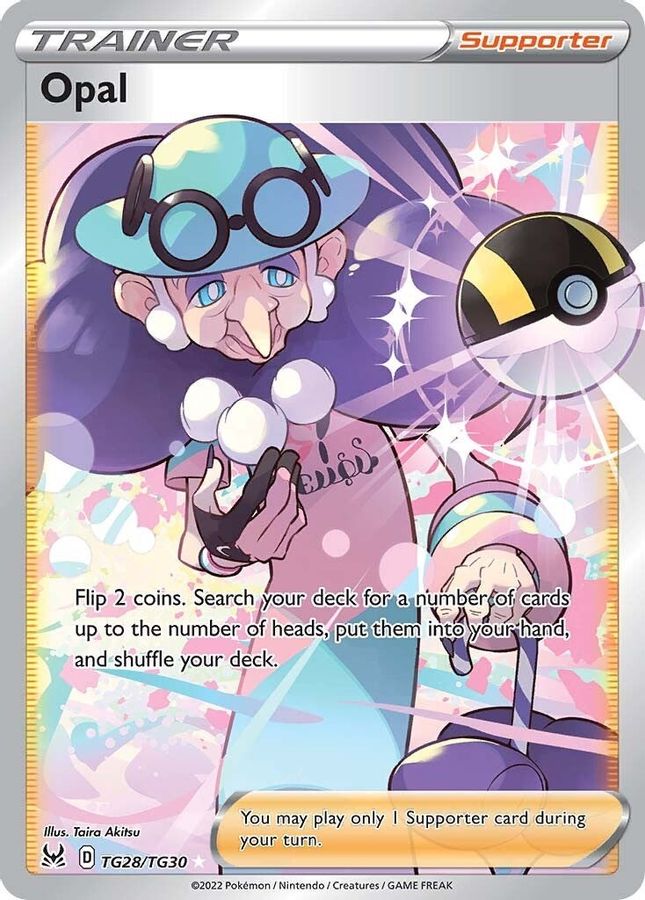 Buy Pokemon cards Australia - Opal TG28/TG30 - Premium Raw Card from Monster Mart - Pokémon Card Emporium - Shop now at Monster Mart - Pokémon Cards Australia. Lost Origin, Trainer, Trainer Gallery