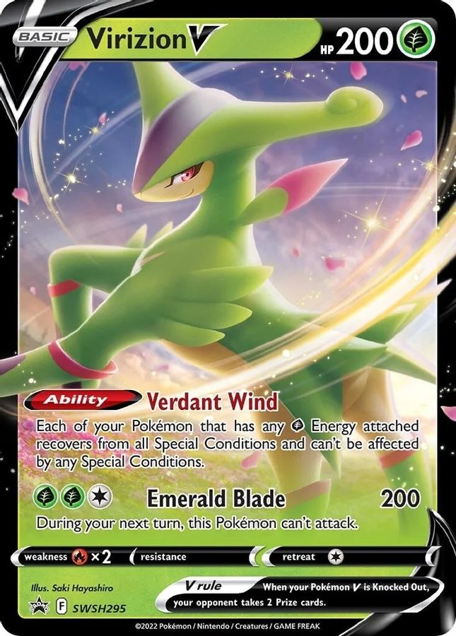 Buy Pokemon cards Australia - Virizion V SWSH295 - Premium Raw Card from Monster Mart - Pokémon Card Emporium - Shop now at Monster Mart - Pokémon Cards Australia. MMB20, New 11 Mar, Promo, Sword & Shield