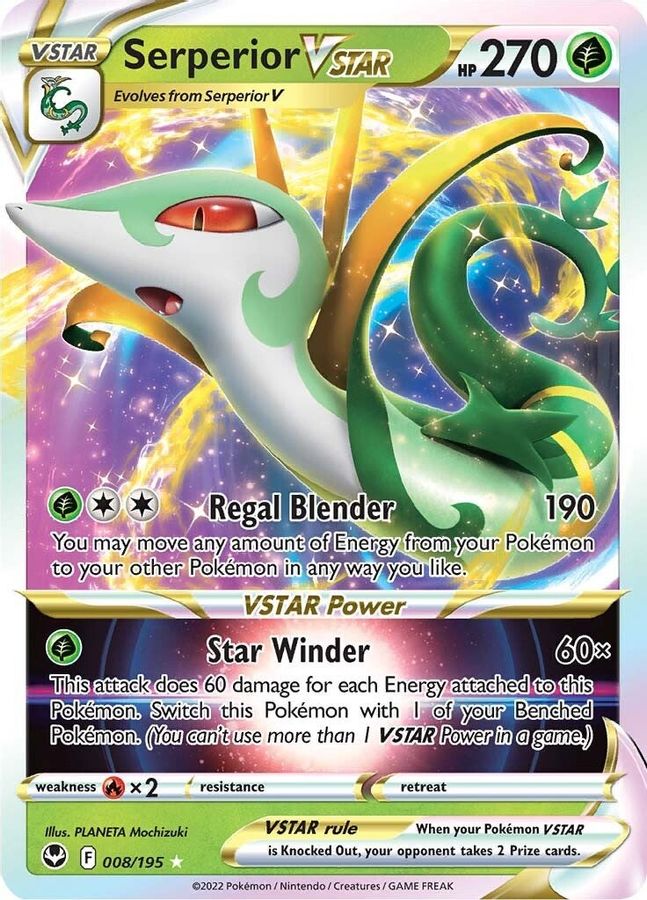 Buy Pokemon cards Australia - Serperior VSTAR 008/195 - Premium Raw Card from Monster Mart - Pokémon Card Emporium - Shop now at Monster Mart - Pokémon Cards Australia. MMB50, Silver Tempest, VSTAR