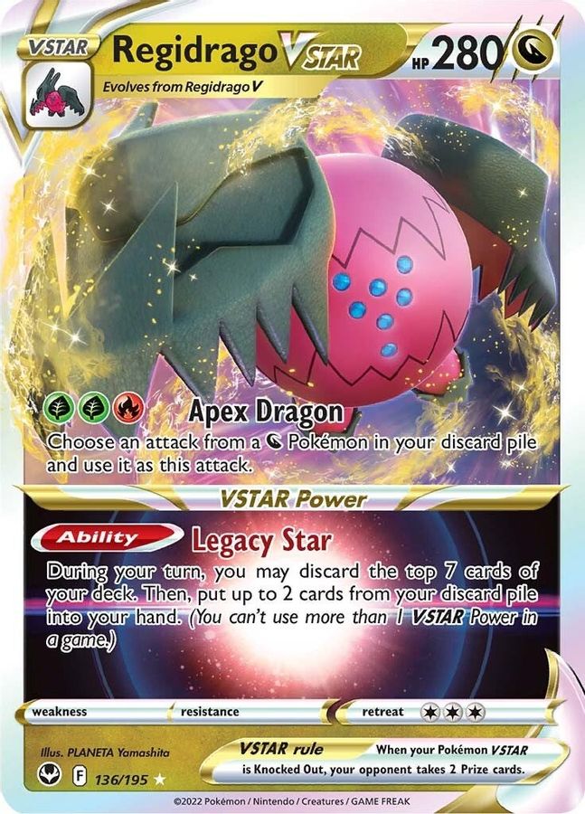 Buy Pokemon cards Australia - Regidrago VSTAR 136/195 - Premium Raw Card from Monster Mart - Pokémon Card Emporium - Shop now at Monster Mart - Pokémon Cards Australia. MMB40, Silver Tempest, VSTAR