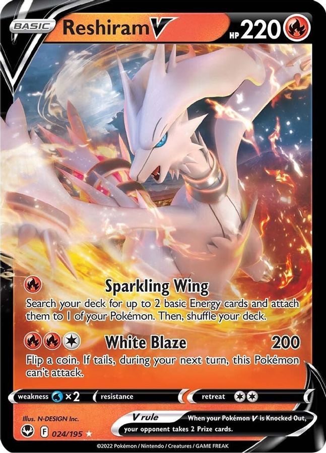 Buy Pokemon cards Australia - Reshiram V 024/195 - Premium Raw Card from Monster Mart - Pokémon Card Emporium - Shop now at Monster Mart - Pokémon Cards Australia. New 19 Mar, Silver Tempest