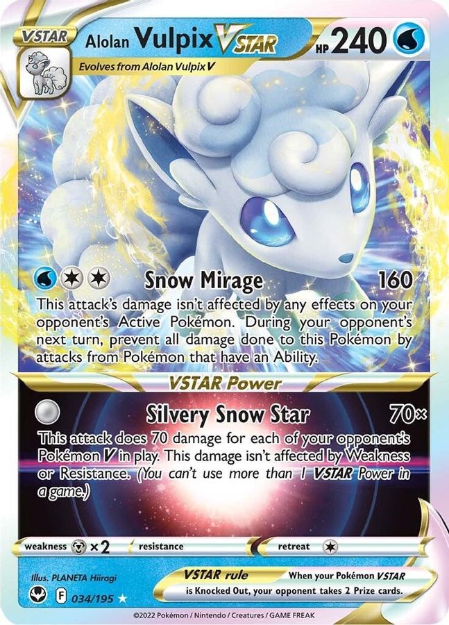 Buy Pokemon cards Australia - Vulpix VSTAR 034/195 - Premium Raw Card from Monster Mart - Pokémon Card Emporium - Shop now at Monster Mart - Pokémon Cards Australia. MMB30, Silver Tempest, Ultra Rare, VSTAR