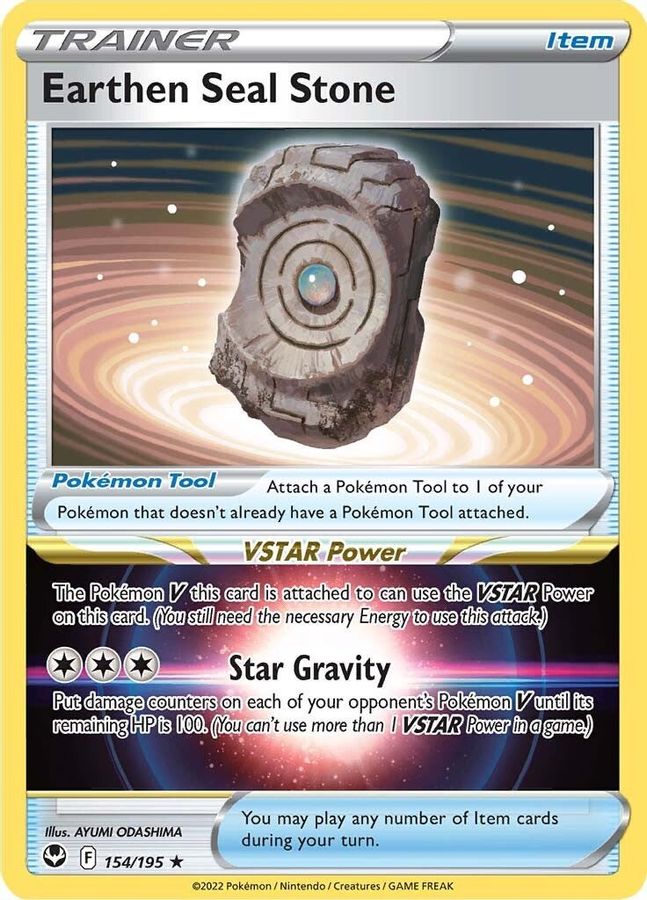 Buy Pokemon cards Australia - Earthen Seal Stone 154/195 - Premium Raw Card from Monster Mart - Pokémon Card Emporium - Shop now at Monster Mart - Pokémon Cards Australia. Holo Rare, Silver Tempest