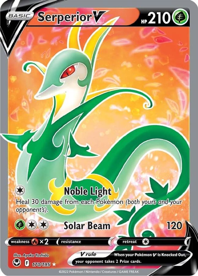 Buy Pokemon cards Australia - Serperior V 170/195 - Premium Raw Card from Monster Mart - Pokémon Card Emporium - Shop now at Monster Mart - Pokémon Cards Australia. Silver Tempest, Trainer Gallery, Ultra Rare