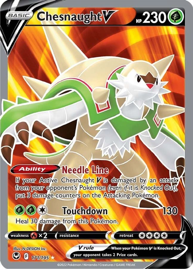 Buy Pokemon cards Australia - Chesnaught V 171/195 - Premium Raw Card from Monster Mart - Pokémon Card Emporium - Shop now at Monster Mart - Pokémon Cards Australia. Full Art, Silver Tempest, Ultra Rare