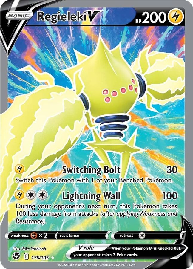 Buy Pokemon cards Australia - Regieleki V Full Art 175/195 - Premium Raw Card from Monster Mart - Pokémon Card Emporium - Shop now at Monster Mart - Pokémon Cards Australia. Full Art, Silver Tempest