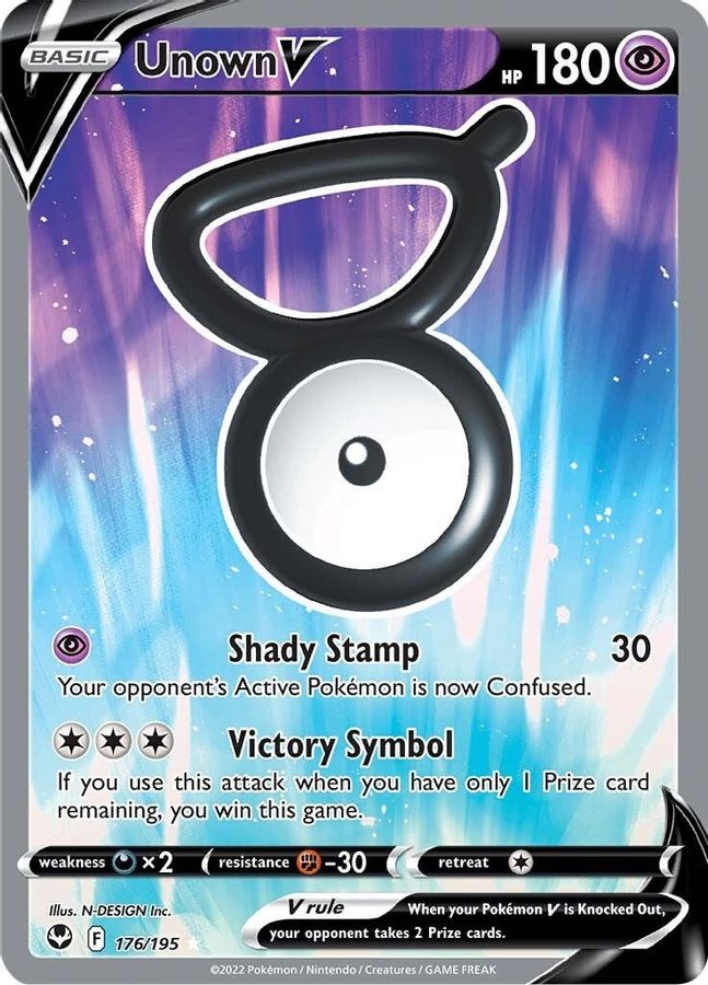 Buy Pokemon cards Australia - Unown V 176/195 - Premium Raw Card from Monster Mart - Pokémon Card Emporium - Shop now at Monster Mart - Pokémon Cards Australia. Full Art, MMB10, Silver Tempest