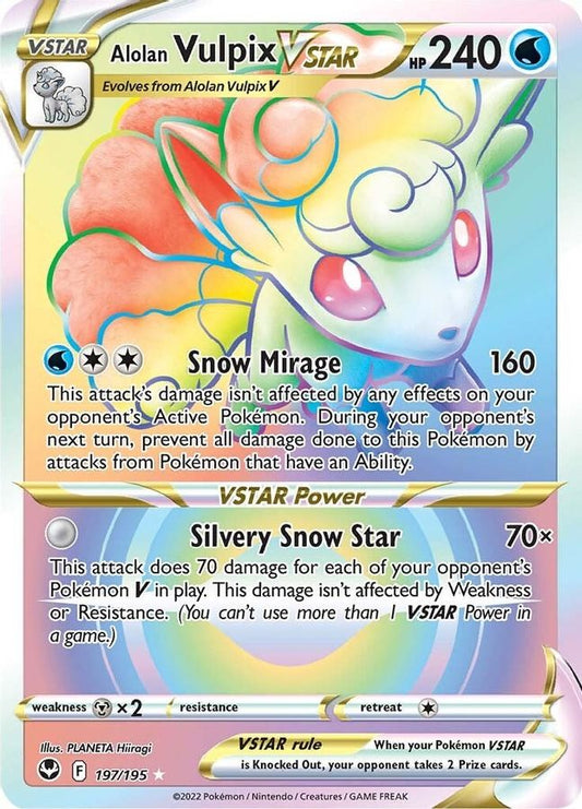 Buy Pokemon cards Australia - Vulpix VSTAR 197/195 - Premium Raw Card from Monster Mart - Pokémon Card Emporium - Shop now at Monster Mart - Pokémon Cards Australia. Rainbow, Secret Rare, Silver Tempest, VSTAR